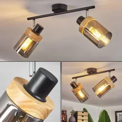 Luminaires Scandinaves-hofstein Plafonnier Azinhalinho Chrome, Noir, 2 lumières