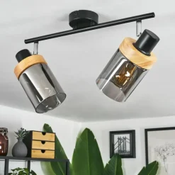 Luminaires Scandinaves-hofstein Plafonnier Azinhalinho Chrome, Noir, 2 lumières