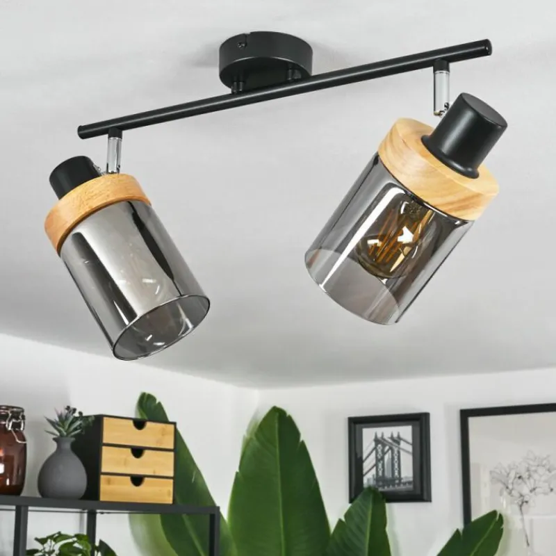 Luminaires Scandinaves-hofstein Plafonnier Azinhalinho Chrome, Noir, 2 lumières