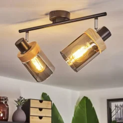 Luminaires Scandinaves-hofstein Plafonnier Azinhalinho Chrome, Noir, 2 lumières