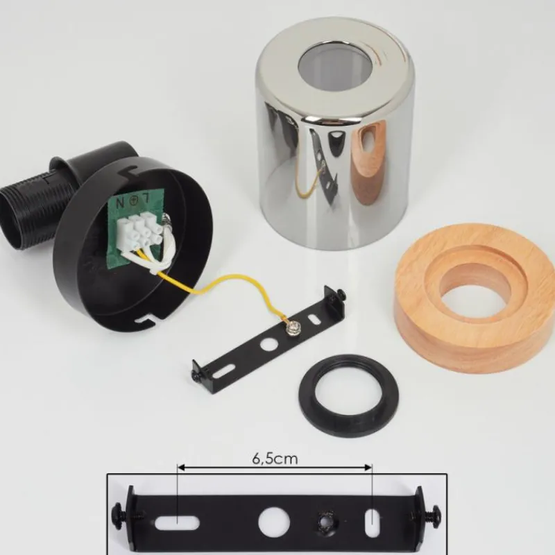 Luminaires Scandinaves-hofstein Plafonnier Azinhalinho Chrome, Noir, 1 lumière