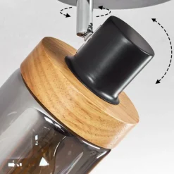 Luminaires Scandinaves-hofstein Plafonnier Azinhalinho Chrome, Noir, 1 lumière