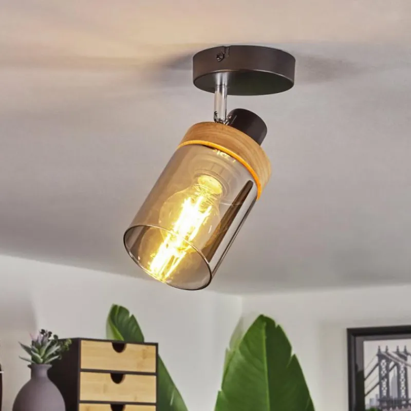 Luminaires Scandinaves-hofstein Plafonnier Azinhalinho Chrome, Noir, 1 lumière