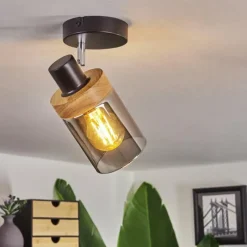 Luminaires Scandinaves-hofstein Plafonnier Azinhalinho Chrome, Noir, 1 lumière