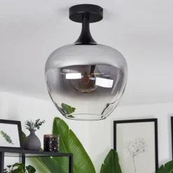 Suspension Verre Fumé-hofstein Plafonnier Azurara Clair, Fumé, 1 lumière