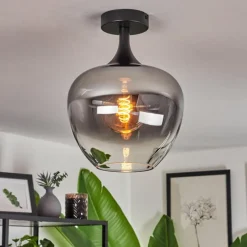 Suspension Verre Fumé-hofstein Plafonnier Azurara Clair, Fumé, 1 lumière