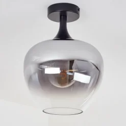 Suspension Verre Fumé-hofstein Plafonnier Azurara Clair, Fumé, 1 lumière