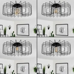 Lampes Vintages & Rétros-hofstein Plafonnier Balaze Noir, 1 lumière