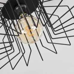 Lampes Vintages & Rétros-hofstein Plafonnier Balaze Noir, 1 lumière