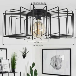 Lampes Vintages & Rétros-hofstein Plafonnier Balaze Noir, 1 lumière