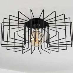 Lampes Vintages & Rétros-hofstein Plafonnier Balaze Noir, 1 lumière