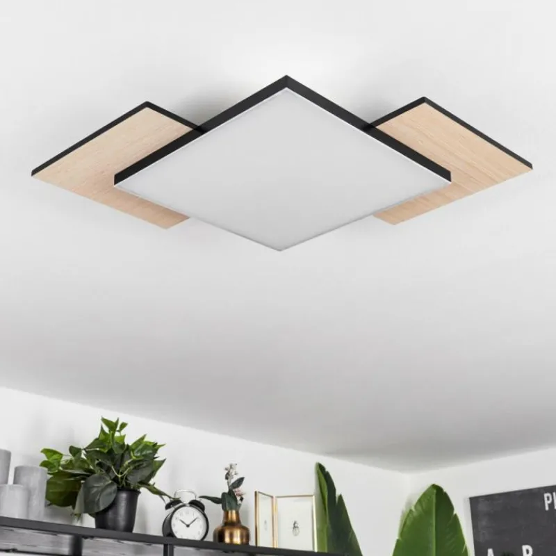 hofstein Plafonnier Barullu LED Bois clair, Noir, Blanc, 1 lumière