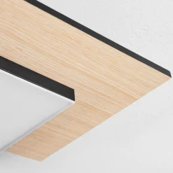 hofstein Plafonnier Barullu LED Bois clair, Noir, Blanc, 1 lumière