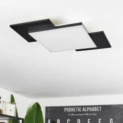 hofstein Plafonnier Barullu LED Bois clair, Noir, Blanc, 1 lumière