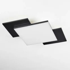 hofstein Plafonnier Barullu LED Bois clair, Noir, Blanc, 1 lumière