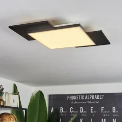 hofstein Plafonnier Barullu LED Bois clair, Noir, Blanc, 1 lumière