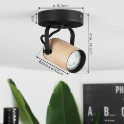 hofstein Plafonnier Beleco Écru, Noir, 1 lumière