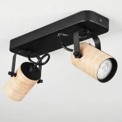 hofstein Plafonnier Beleco Écru, Noir, 2 lumières