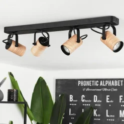 hofstein Plafonnier Beleco Écru, Noir, 4 lumières