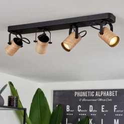 hofstein Plafonnier Beleco Écru, Noir, 4 lumières