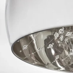 Suspension Verre Fumé-hofstein Plafonnier Belleguette Argenté, 5 lumières