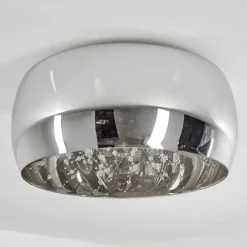 Suspension Verre Fumé-hofstein Plafonnier Belleguette Argenté, 5 lumières