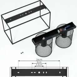 hofstein Plafonnier Bettaix Noir, 2 lumières