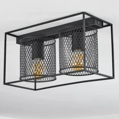 hofstein Plafonnier Bettaix Noir, 2 lumières