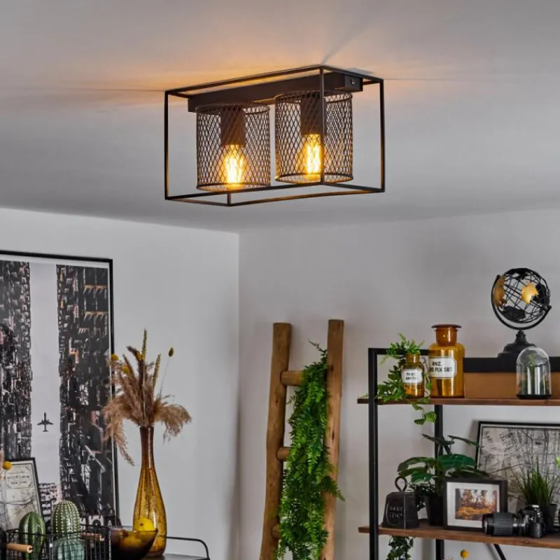 hofstein Plafonnier Bettaix Noir, 2 lumières