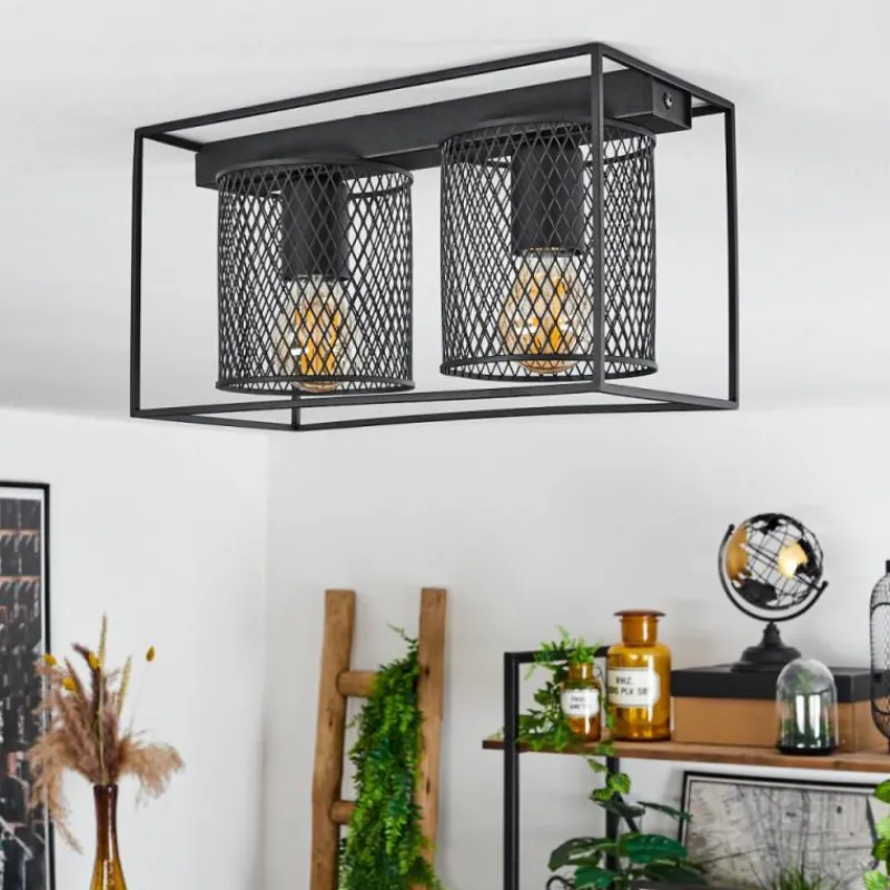 hofstein Plafonnier Bettaix Noir, 2 lumières