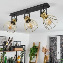 Lampes Industrielles-hofstein Plafonnier Bitterroot Noir, 3 lumières