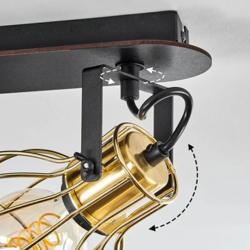 Lampes Industrielles-hofstein Plafonnier Bitterroot Noir, 3 lumières