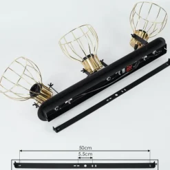 Lampes Industrielles-hofstein Plafonnier Bitterroot Noir, 3 lumières