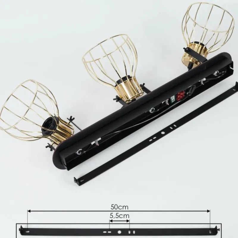 Lampes Industrielles-hofstein Plafonnier Bitterroot Noir, 3 lumières