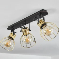 Lampes Industrielles-hofstein Plafonnier Bitterroot Noir, 3 lumières