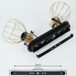 Lampes Industrielles-hofstein Plafonnier Bitterroot Noir, 2 lumières