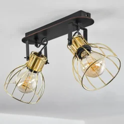 Lampes Industrielles-hofstein Plafonnier Bitterroot Noir, 2 lumières