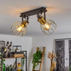 Lampes Industrielles-hofstein Plafonnier Bitterroot Noir, 2 lumières