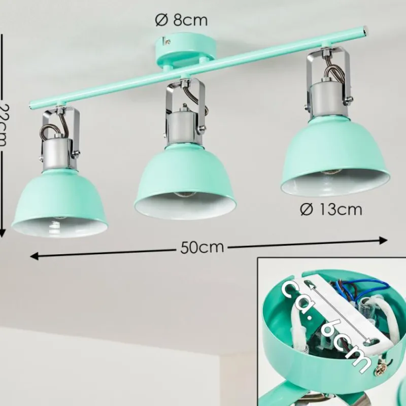 Luminaires Scandinaves-hofstein Plafonnier Borik Bleu, 3 lumières