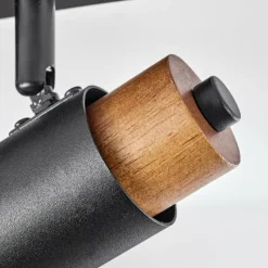 Lampes Vintages & Rétros-hofstein Plafonnier Brenier Bois foncé, Noir, 2 lumières