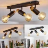 Lampes Vintages & Rétros-hofstein Plafonnier Brenier Bois foncé, Noir, 3 lumières