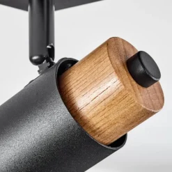 Lampes Vintages & Rétros-hofstein Plafonnier Brenier Bois foncé, Noir, 3 lumières