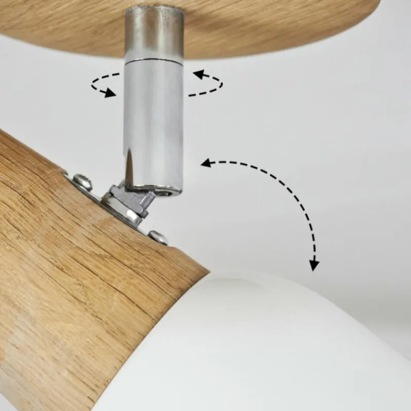 Luminaires Scandinaves-hofstein Plafonnier Breuvannes Chrome, Écru, 1 lumière