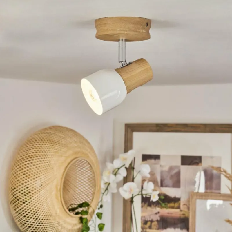 Luminaires Scandinaves-hofstein Plafonnier Breuvannes Chrome, Écru, 1 lumière