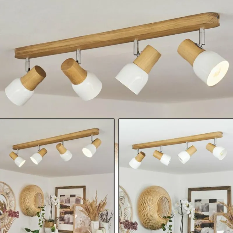 Luminaires Scandinaves-hofstein Plafonnier Breuvannes Chrome, Écru, 4 lumières