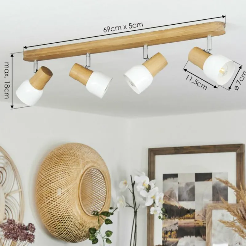 Luminaires Scandinaves-hofstein Plafonnier Breuvannes Chrome, Écru, 4 lumières