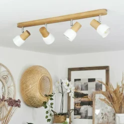 Luminaires Scandinaves-hofstein Plafonnier Breuvannes Chrome, Écru, 4 lumières