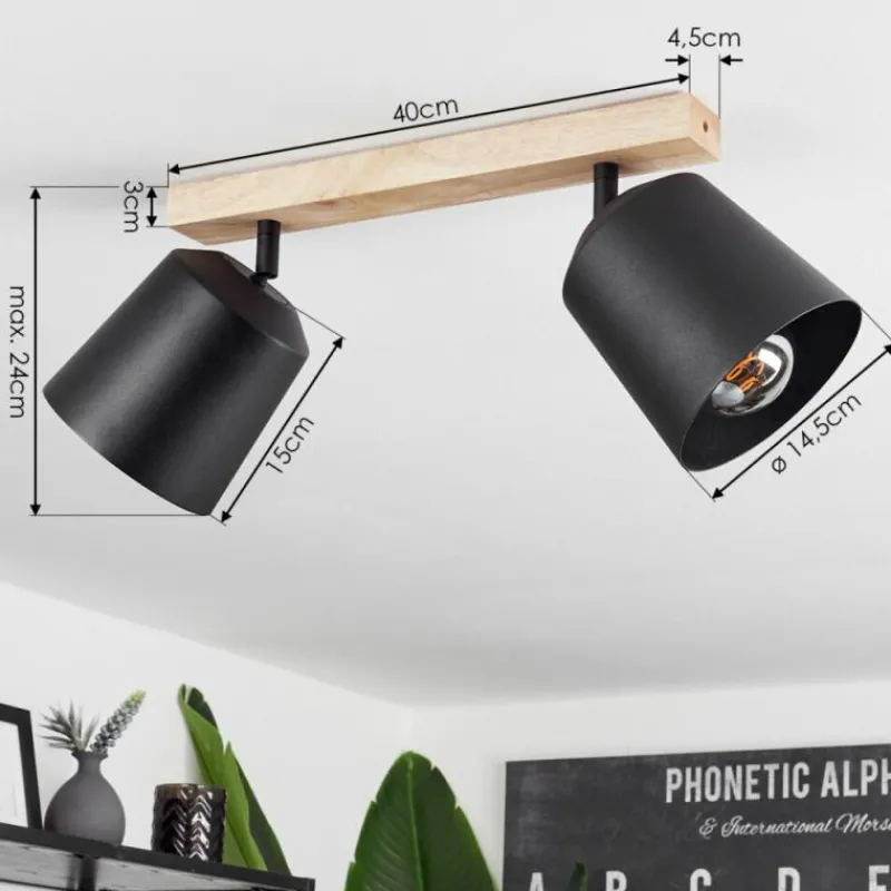 Luminaires Scandinaves-hofstein Plafonnier Caetanos Bois clair, 2 lumières