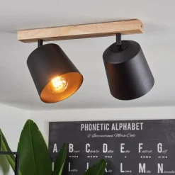 Luminaires Scandinaves-hofstein Plafonnier Caetanos Bois clair, 2 lumières