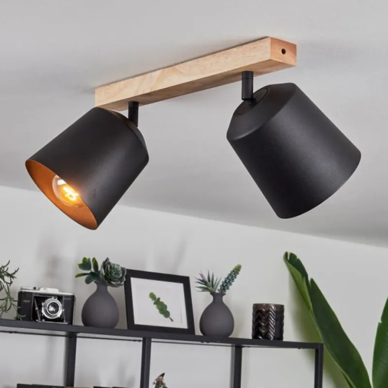 Luminaires Scandinaves-hofstein Plafonnier Caetanos Bois clair, 2 lumières